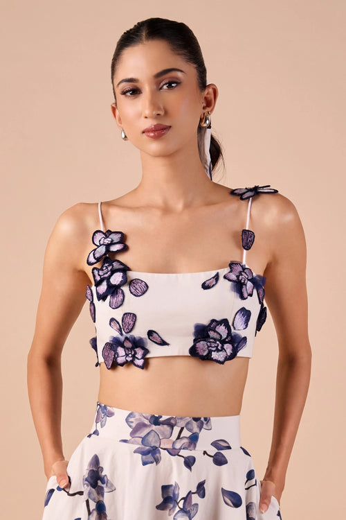 Blue-White Orchid Bandeau