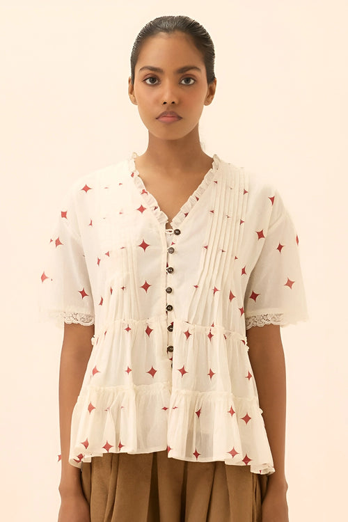 Off White Twinkle Top