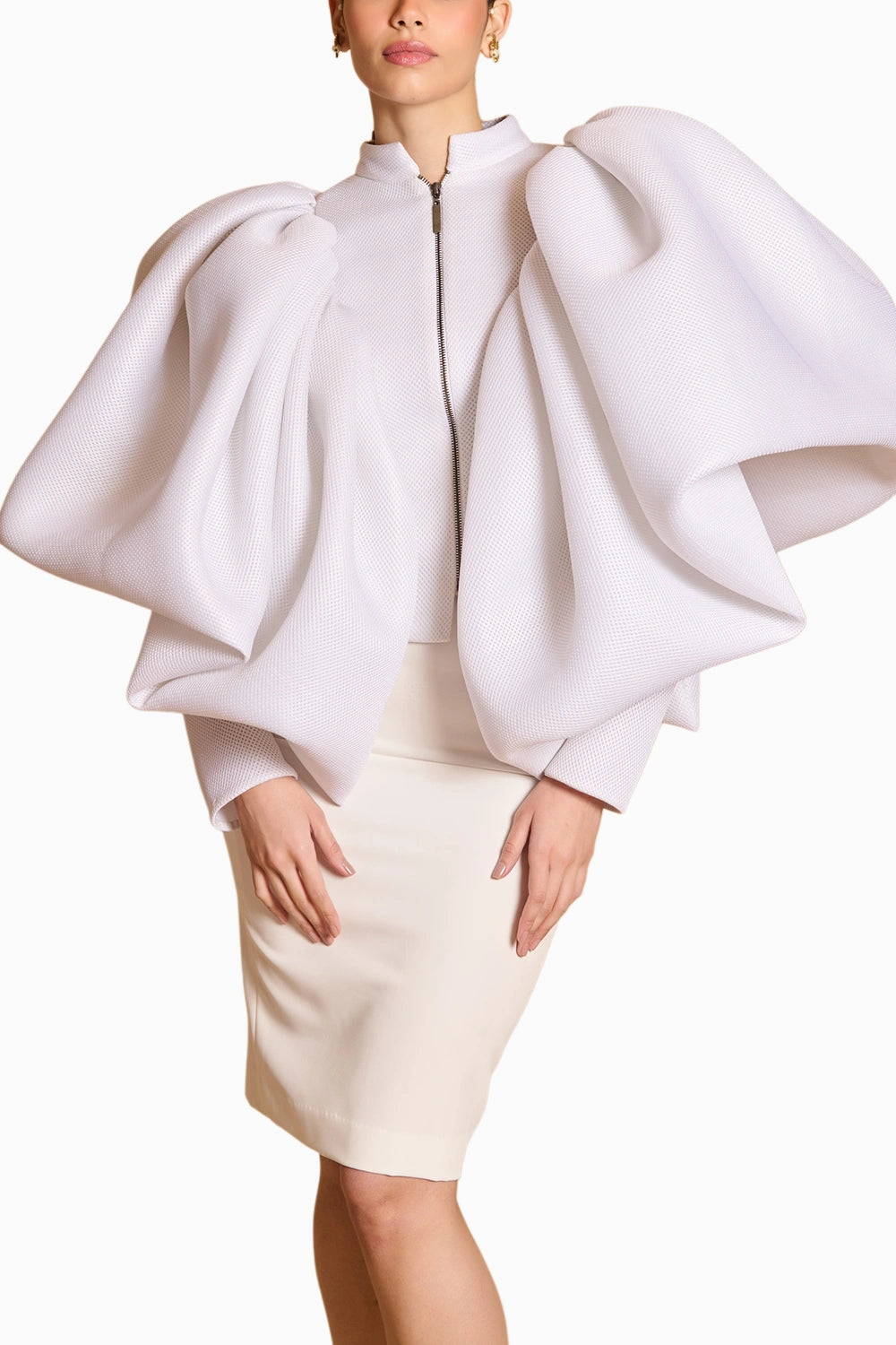 Spectrum Ivory Pillow Jacket With Pencil Skirt