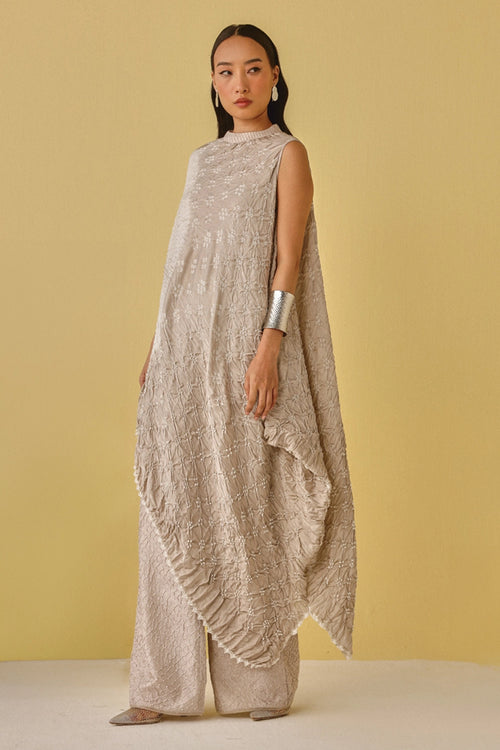 Mouse Shibori Bandhani Cape With Pants