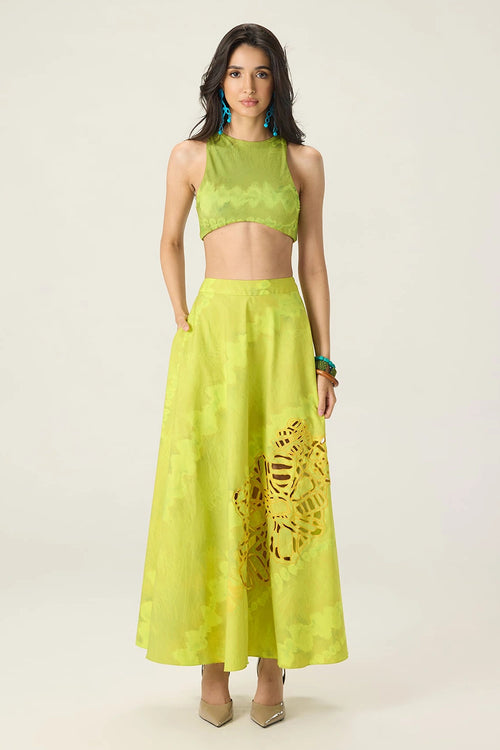 Lime Green Jamie Blouse With Lainey Skirt