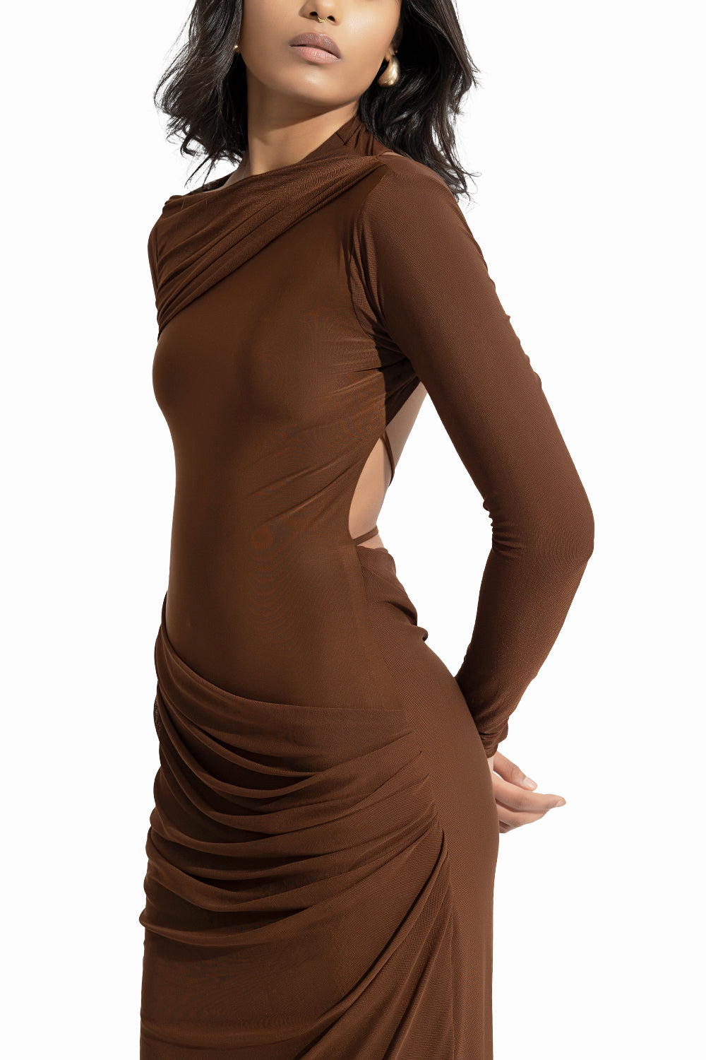 Hena Chocolate Brown Dress