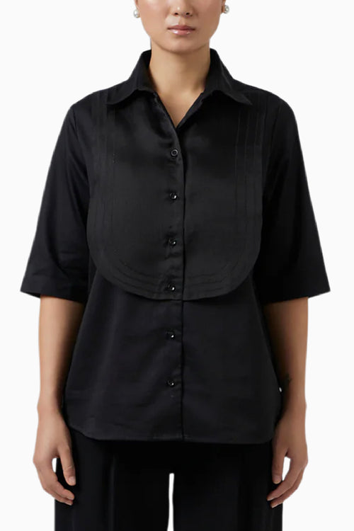 Organza Bib Black Shirt