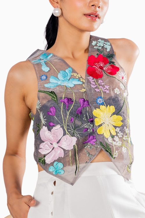 Organza Colorful Vest Coat