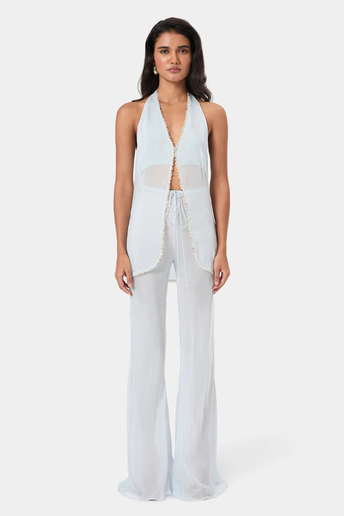 Sky Shell Trim Flared Trousers