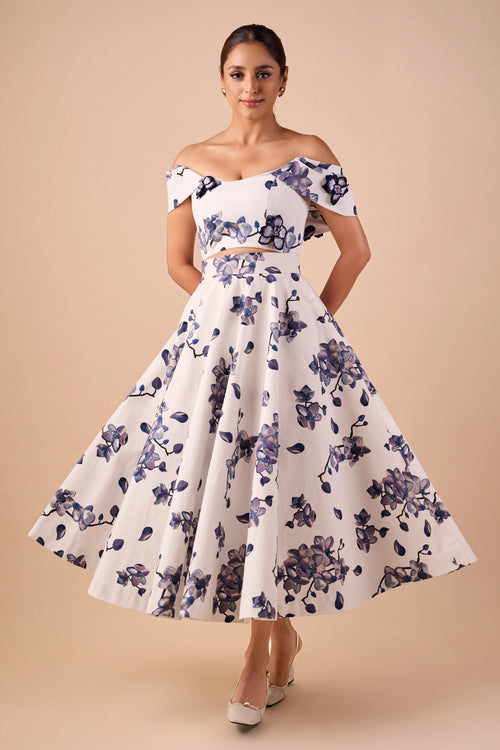 Orchid Off Shoulder Top with Skirt