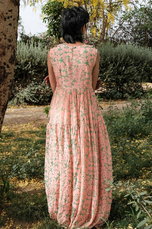 Amethyst Floret Long Tier Dress