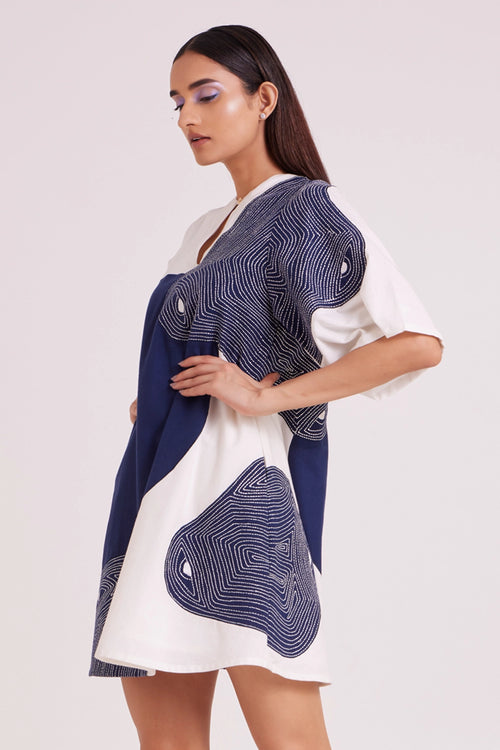 Chandra Embroidered Full Moon Short Dress