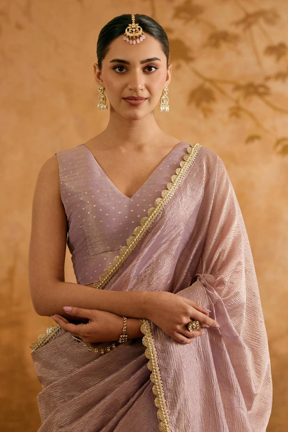 Soft Lilac Crush Tissue Saree