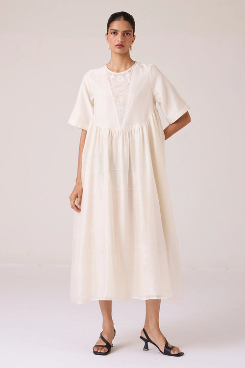 Callisto White Handwoven Dress