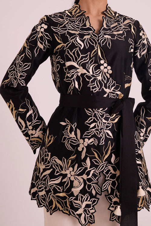 Farah Tendril Wrap Blazer And Pants Set