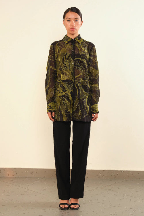 Mystic Shirt And Side Textured Trousers Set