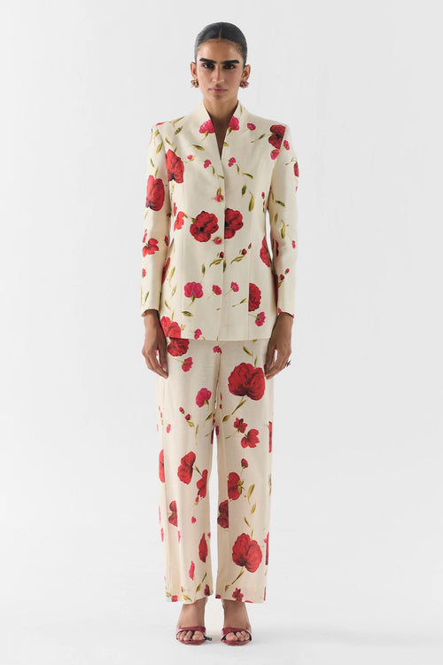 Sisley Rose Blazer And Pants Set