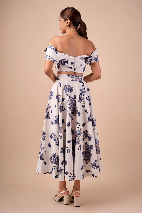 Orchid Off Shoulder Top with Skirt