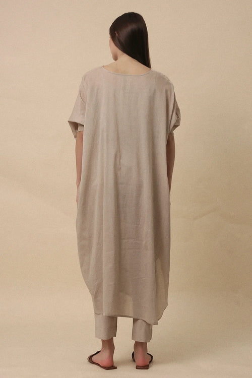Sand Rib Mul Cowl Tunic Co-ord Set