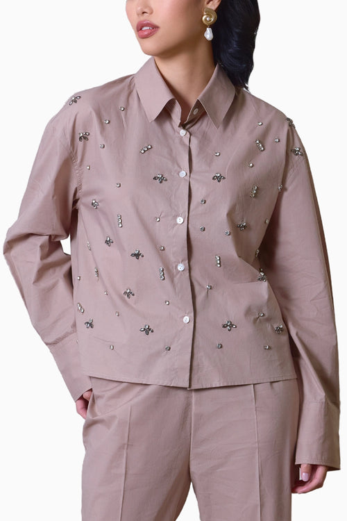 Sandstone Embellished Shirt