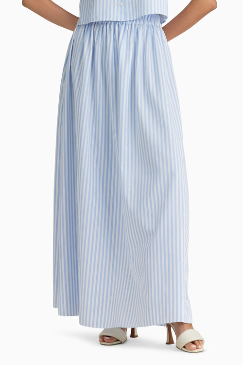 Blue Striped Maxi Skirt