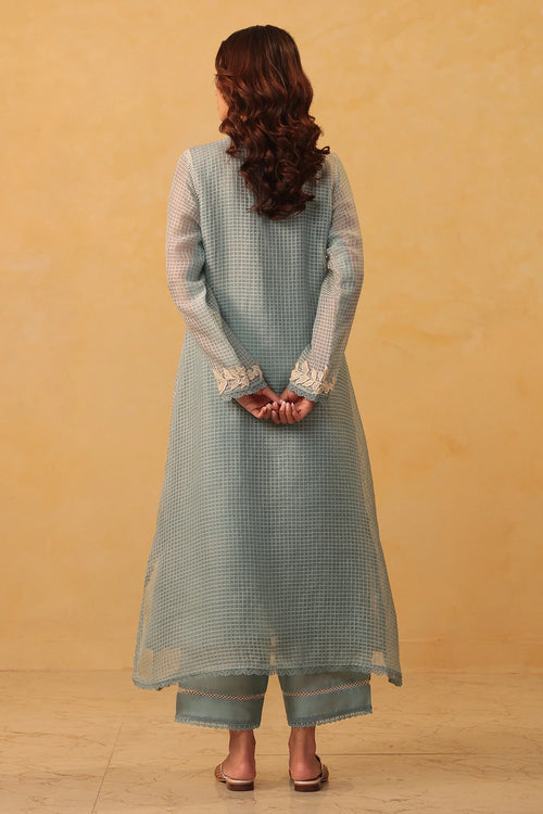 Vaayu Light Blue Tie-up Kurta Set