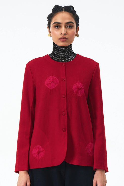 Red Rani Classer's Merino Wool Felt Jacket