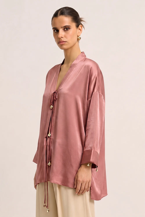 Brick Red Loop Blouse