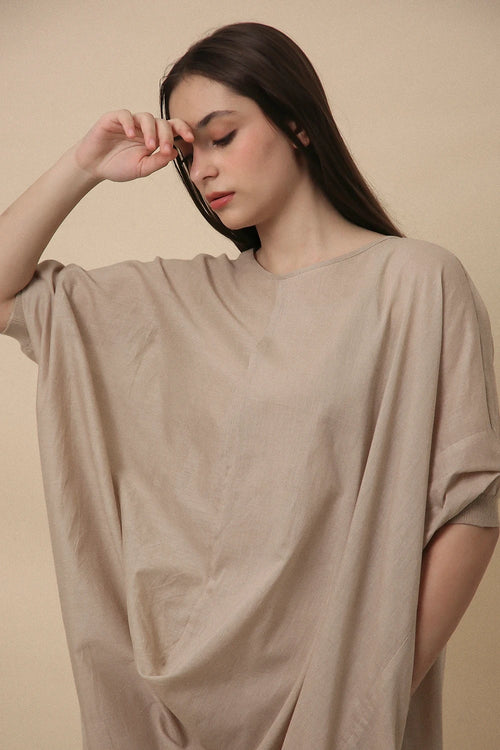 Sand Rib Mul Cowl Tunic Co-ord Set