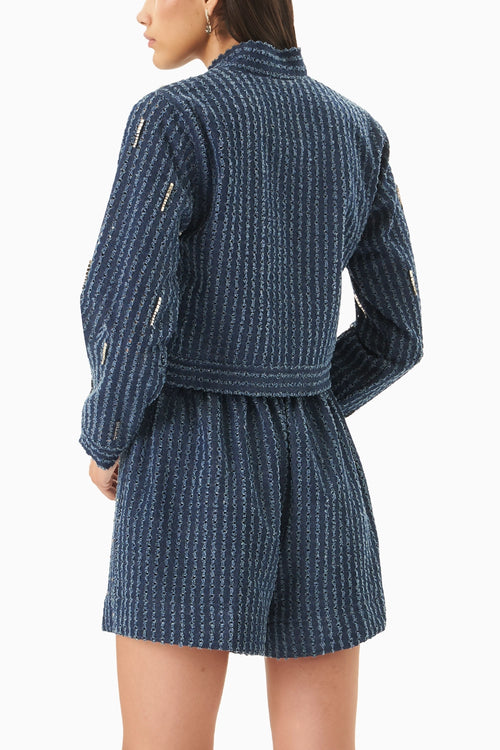 Dark Denim Lazercut Embellished Co-ord Set