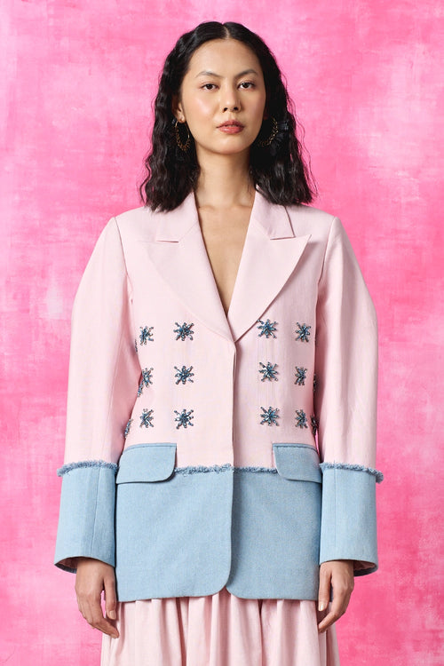 Blush Pop Embroidered Blazer