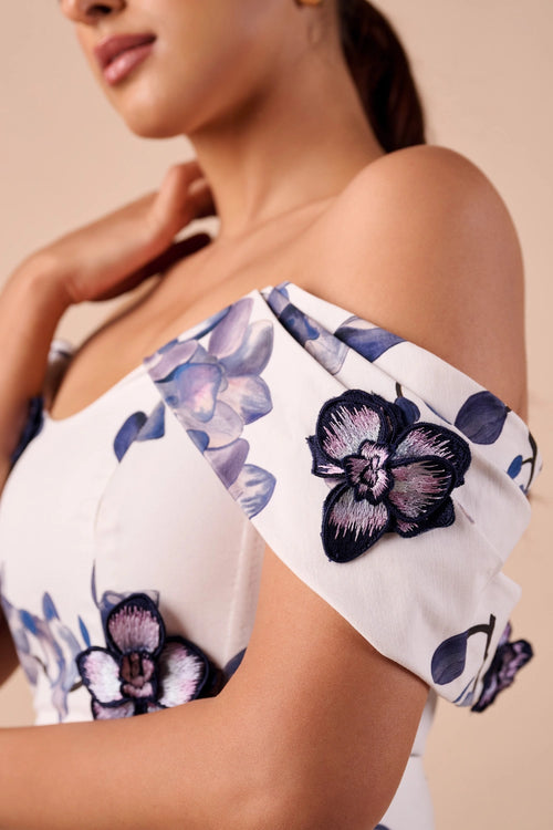 Orchid Off Shoulder Top with Skirt