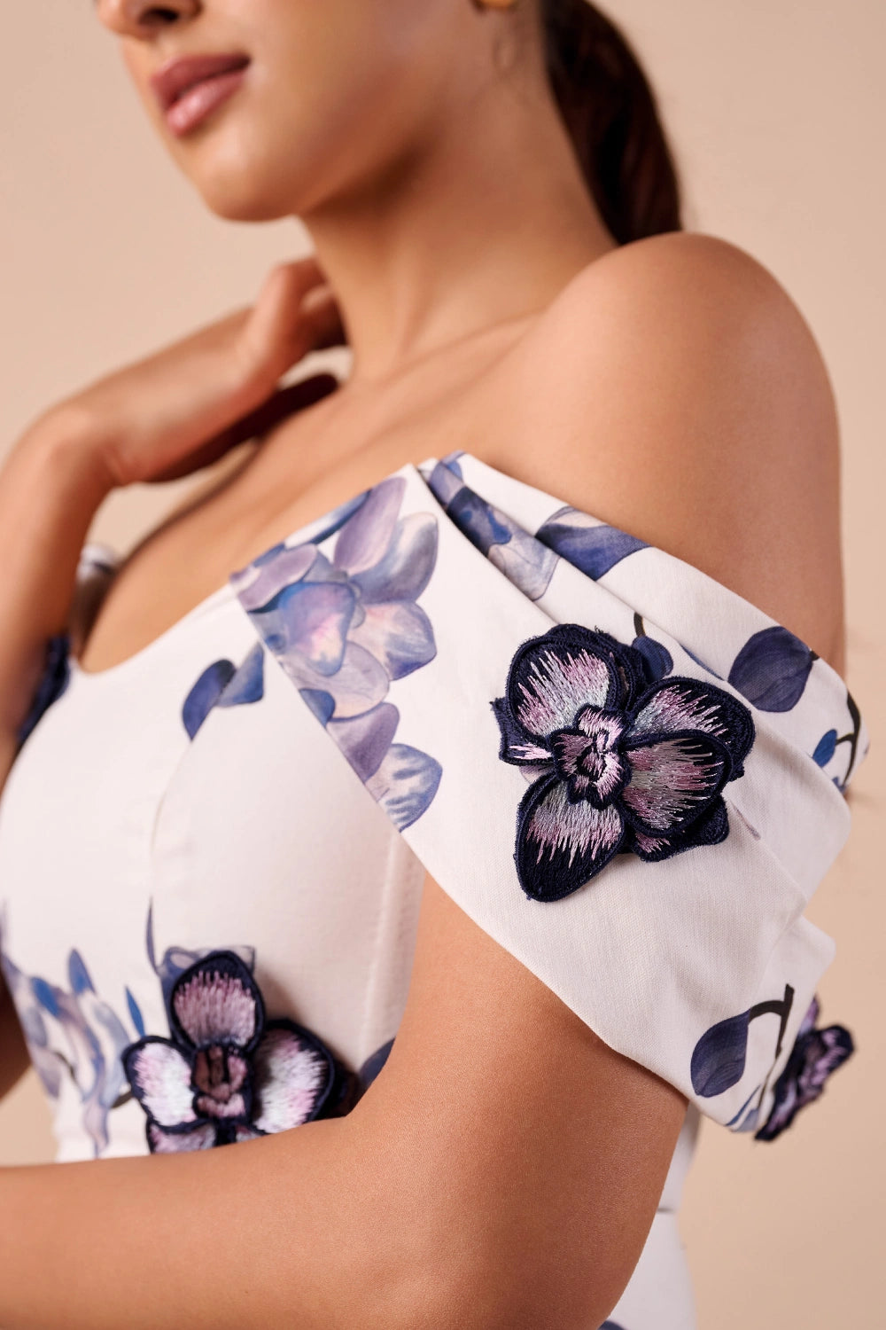 Orchid Off Shoulder Top with Skirt