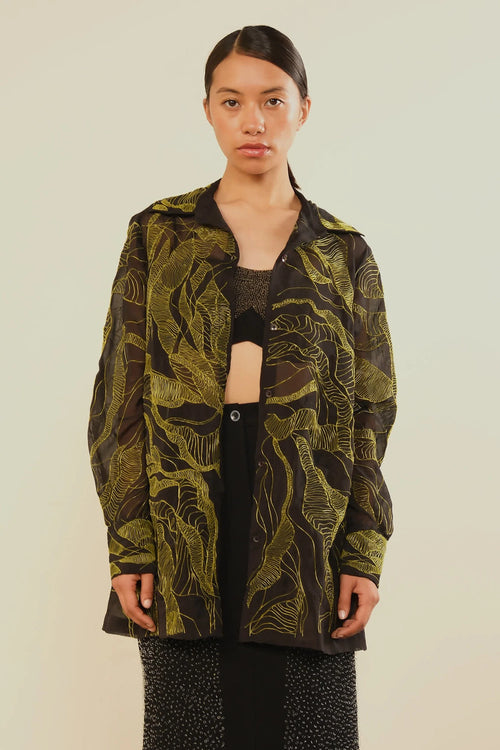Mystic Shirt And Side Textured Trousers Set