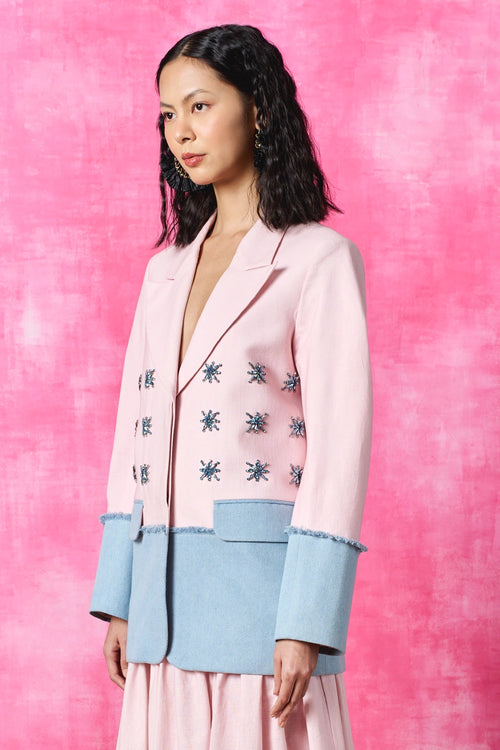 Blush Pop Embroidered Blazer