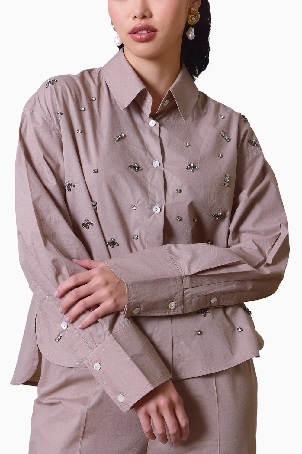 Sandstone Embellished Shirt