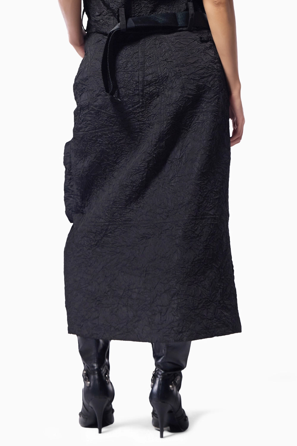 Charcoal Black Cargo Skirt