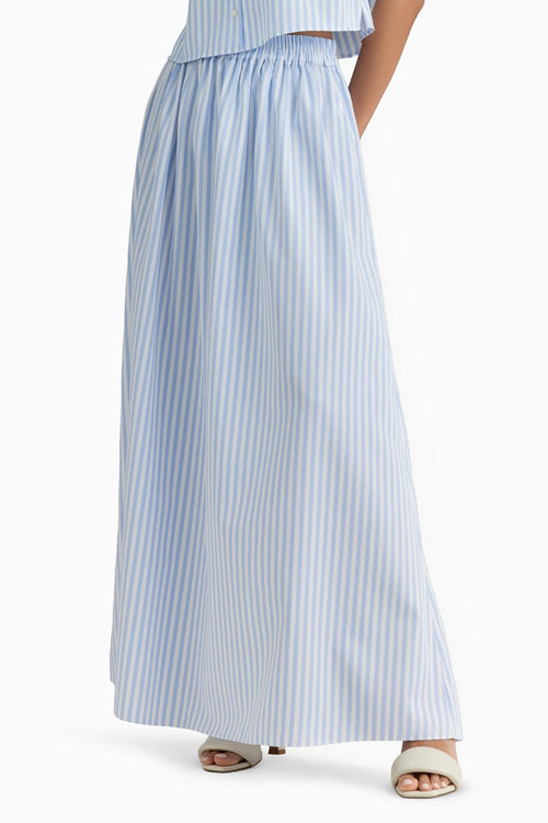 Blue Striped Maxi Skirt