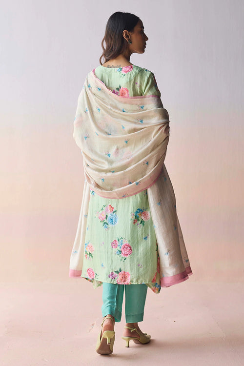 Kindred Petals Green Kurta Set