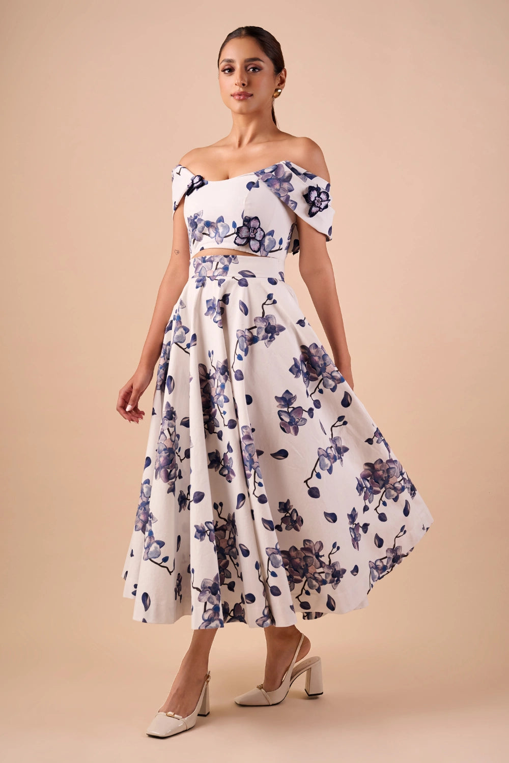 Orchid Off Shoulder Top with Skirt