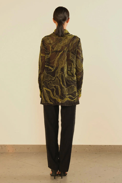 Mystic Shirt And Side Textured Trousers Set