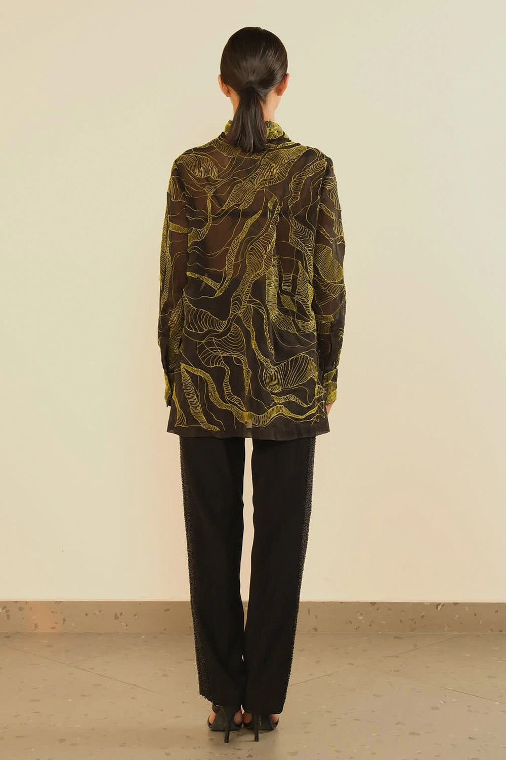 Mystic Shirt And Side Textured Trousers Set