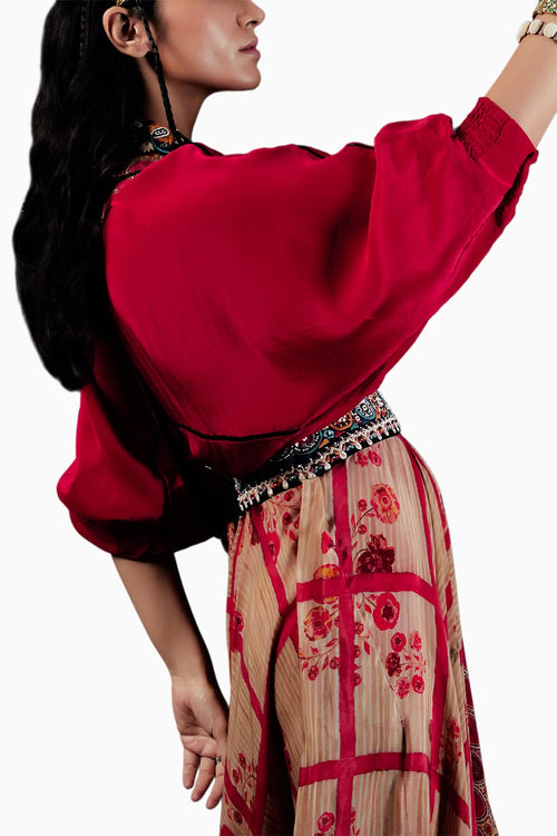 Sindoor Mandala Embroidered Collar Shirt