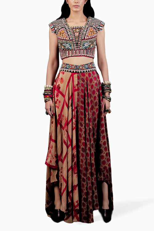 Multi Kamya Blouse and Palazzo Set