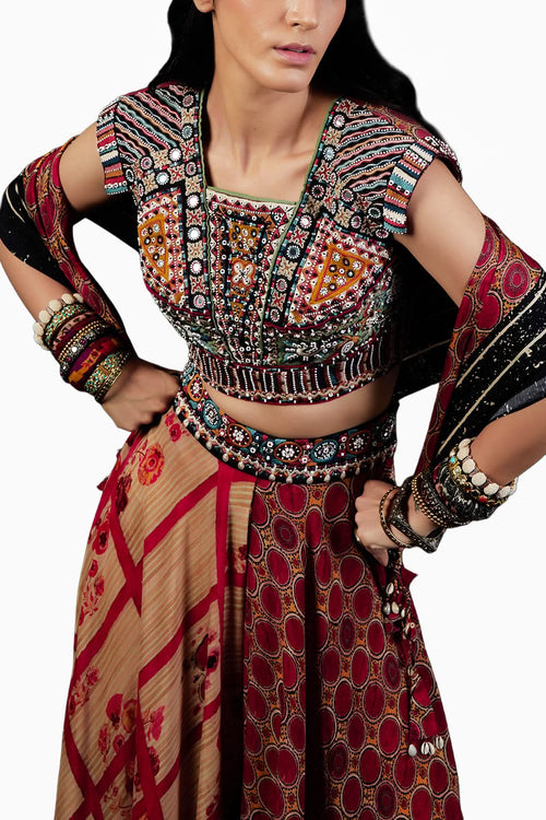 Multi Kamya Blouse and Palazzo Set