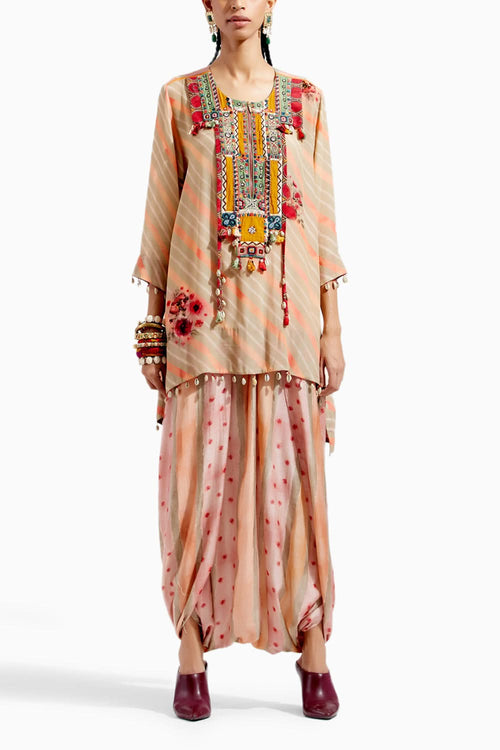 Peach Mitra Short Kurta Set