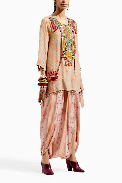 Peach Mitra Short Kurta Set