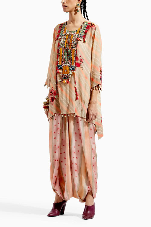 Peach Mitra Short Kurta Set