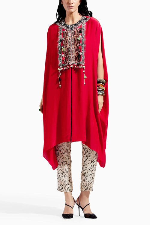 Sindoor Solid Ritu Kaftan Tunic and Trouser Set