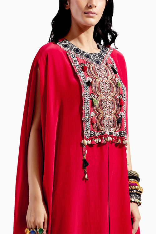 Sindoor Solid Ritu Kaftan Tunic and Trouser Set