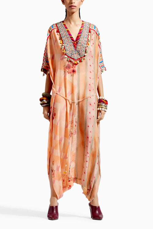 Peach Vayu Jumpsuit Kaftan