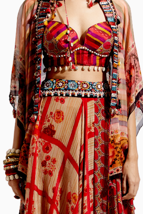 Surmai Veni Dupatta Jacket Palazzo Set