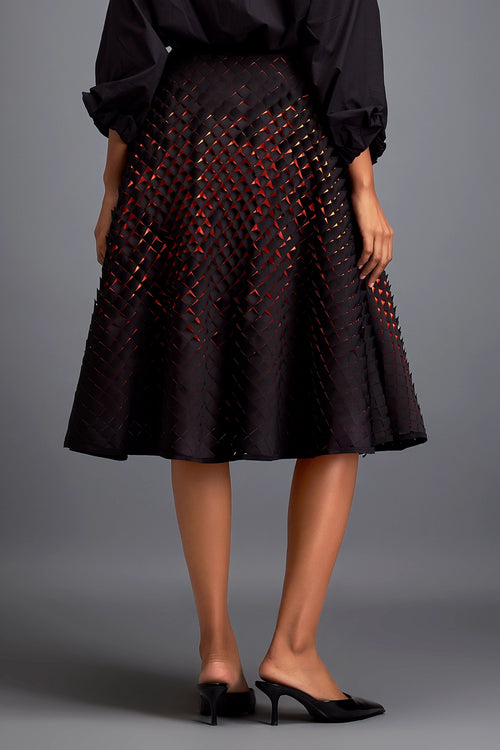 Black A-Line Voluminous Skirt