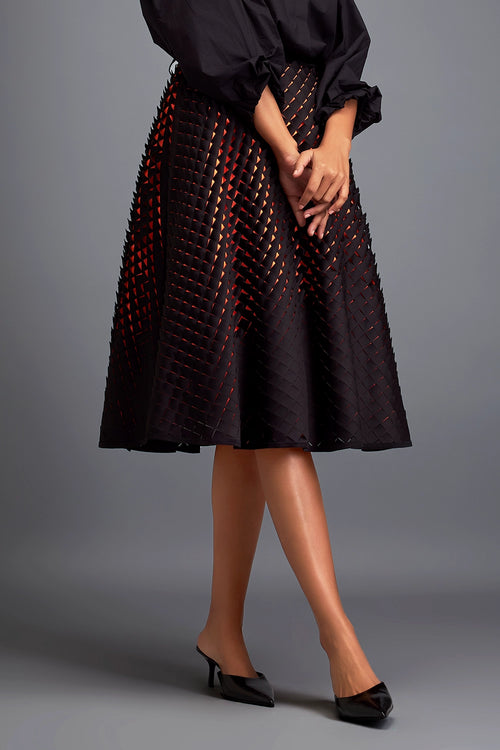 Black A-Line Voluminous Skirt